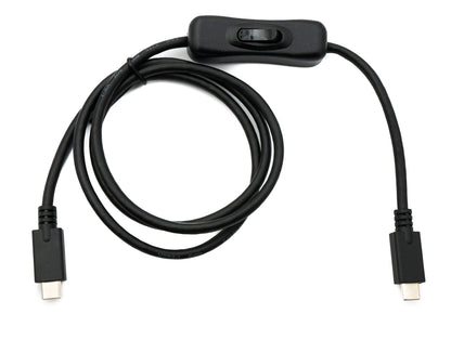 SYSTEM-S USB 3.1 Gen 2 Kabel 100 cm Typ C Stecker zu Stecker 100 W Schalter PD E Marker Chip