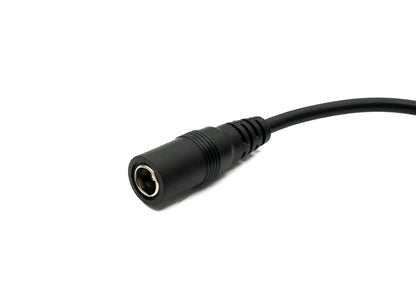 SYSTEM-S DC Kabel 20 cm 24V 5,5 x 2,5 Stecker zu Buchse Schalter in Schwarz