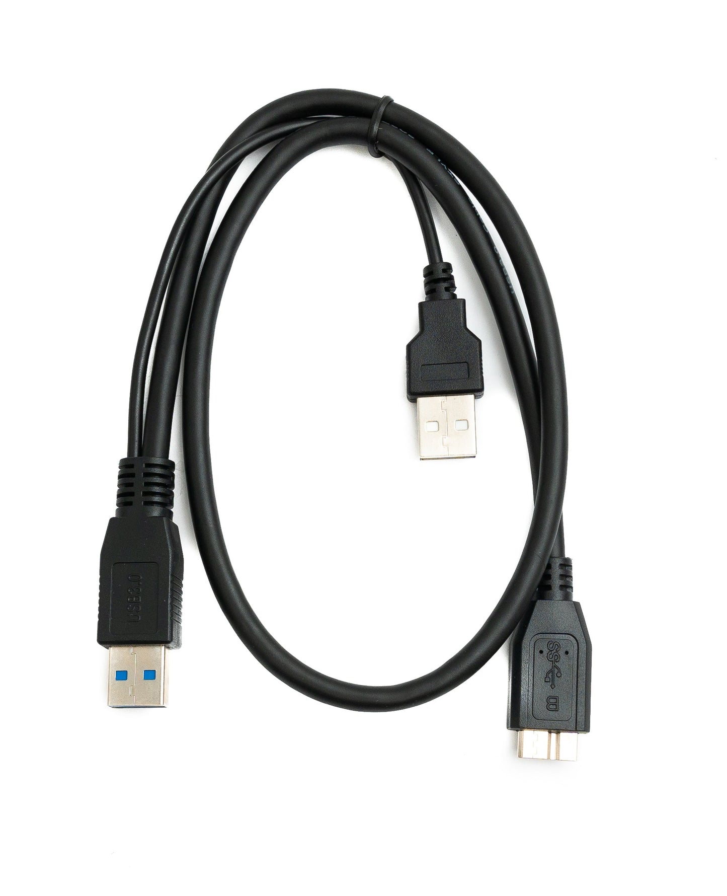 SYSTEM-S USB 3.0 Y cable 60 cm Type A male to Micro B male &amp; 2.0 A male in black