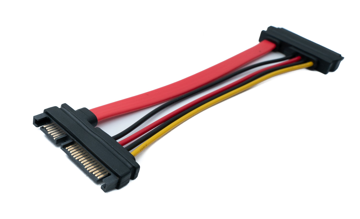 SYSTEM-S SFF-8482 Kabel 15 cm SAS 29 Pin zu SATA 22 Pin 15+7 Adapter für Festplatte Motherboard