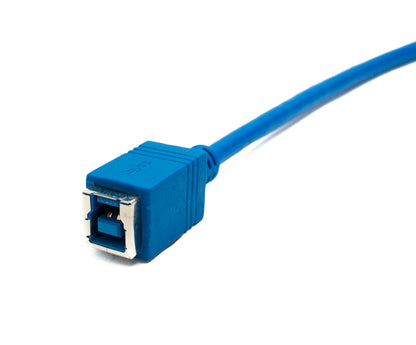 SYSTEM-S USB 3.0 Kabel 30 cm Typ B Buchse zu Micro B Stecker Right Angled Winkel 5 Gbit/s in Blau