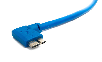 SYSTEM-S USB 3.0 Kabel 30 cm Typ B Buchse zu Micro B Stecker Right Angled Winkel 5 Gbit/s in Blau