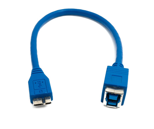 SYSTEM-S USB 3.0 Kabel 30 cm Typ B Buchse zu Micro B Stecker 5 Gbit/s in Blau