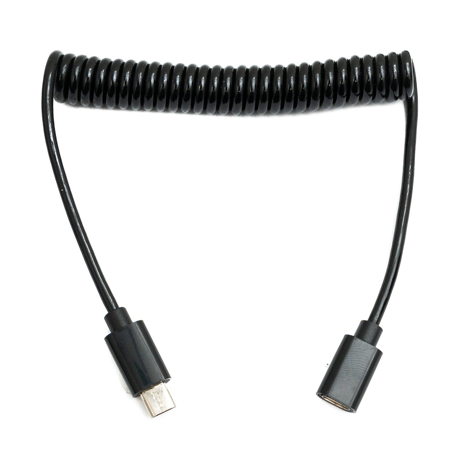 SYSTEM-S USB 2.0 Kabel 100 cm Micro B Stecker zu Buchse Spirale in Schwarz