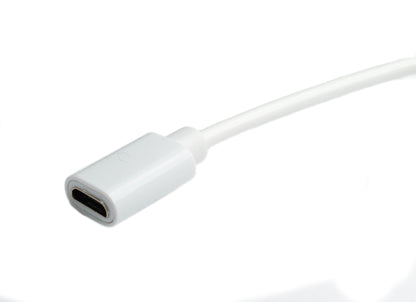 SYSTEM-S USB 2.0 cable 100 cm Micro B male to female spiral in white