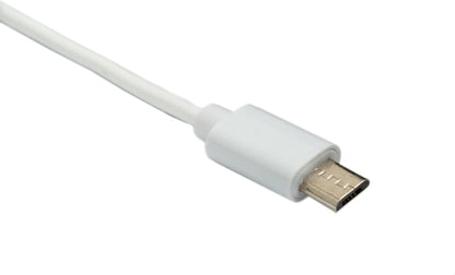 SYSTEM-S USB 2.0 cable 100 cm Micro B male to female spiral in white