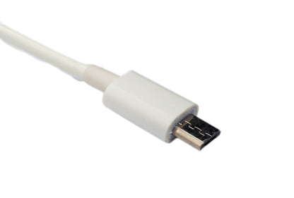SYSTEM-S USB 2.0 Kabel 3 m Micro B Stecker zu Buchse Spirale in Weiß