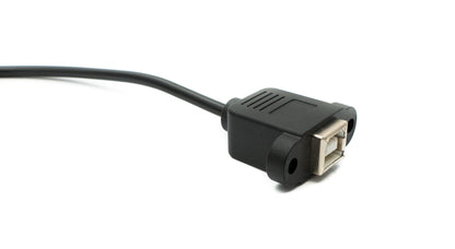 SYSTEM-S USB 3.1 Kabel 30 cm Typ C Stecker zu 2.0 Typ B Buchse U Turn 180° Winkel Panel Mount Adapter