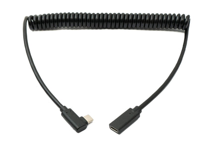 SYSTEM-S USB 3.1 cable 180 cm type C female to male spiral left right angled