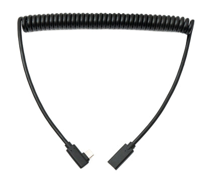 SYSTEM-S USB 3.1 cable 180 cm type C female to male spiral left right angled