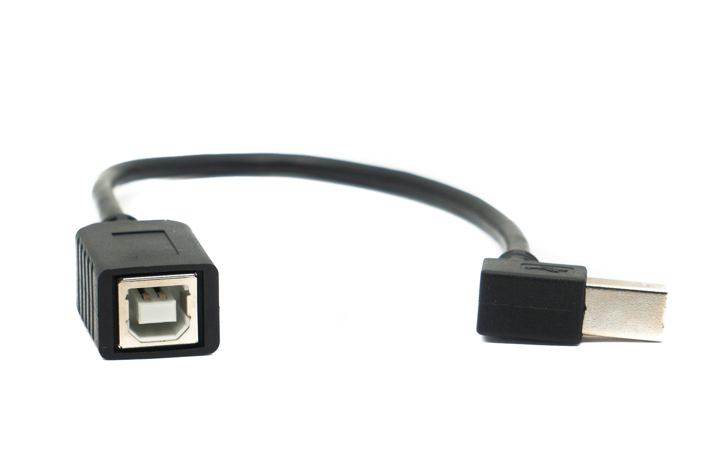 SYSTEM-S USB 2.0 cable 20 cm type B male to female down angled in black