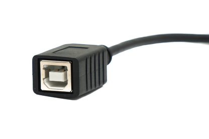 SYSTEM-S USB 2.0 cable 20 cm type B male to female down angled in black
