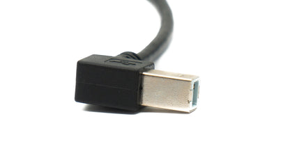SYSTEM-S USB 2.0 cable 20 cm type B male to female down angled in black
