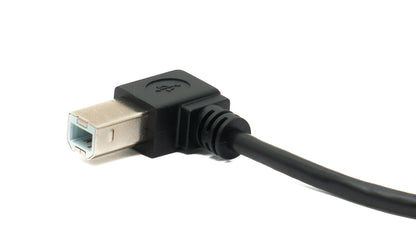 SYSTEM-S USB 2.0 Kabel 20 cm Typ B Stecker zu Buchse Left Angled Winkel in Schwarz