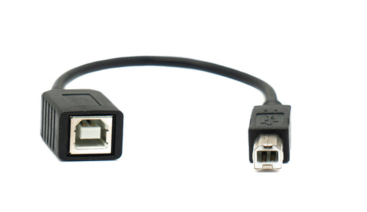 SYSTEM-S USB 2.0 cable 20 cm type B male to female in black