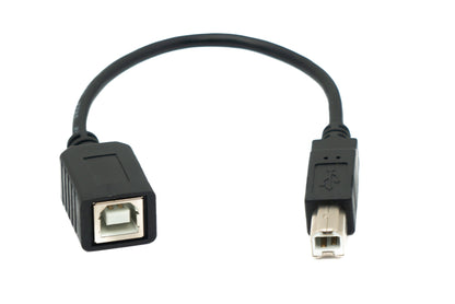 SYSTEM-S USB 2.0 cable 20 cm type B male to female in black