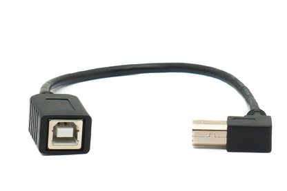 SYSTEM-S USB 2.0 cable 20 cm type B male to female up angled in black