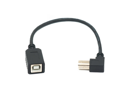 SYSTEM-S USB 2.0 cable 20 cm type B male to female up angled in black