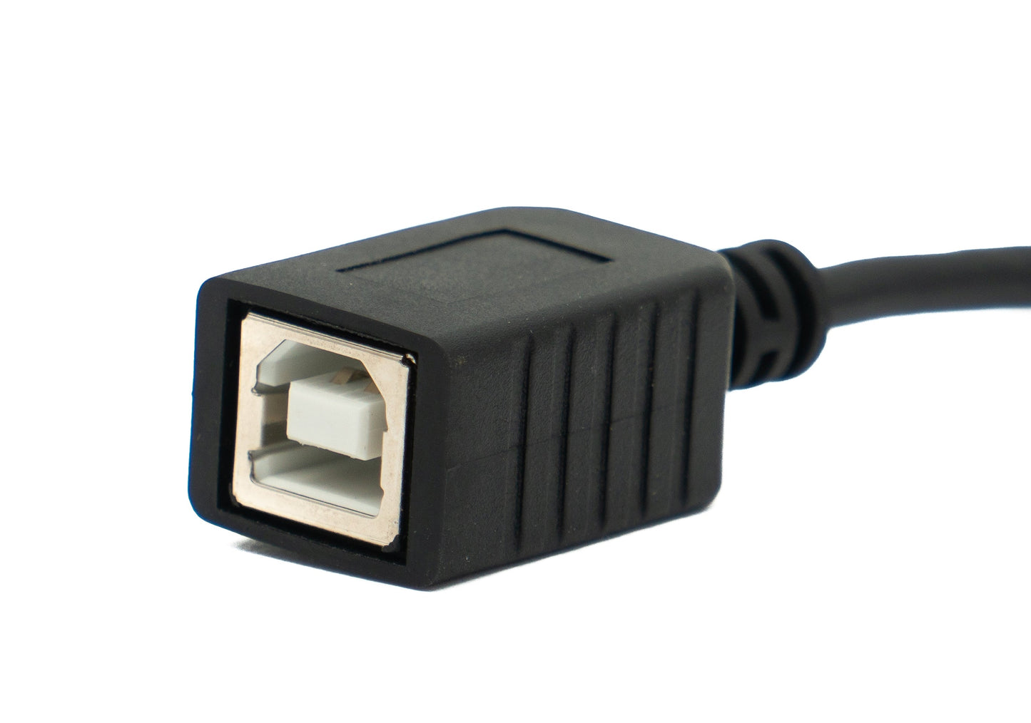 SYSTEM-S USB 2.0 cable 20 cm type B male to female up angled in black
