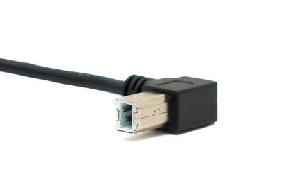SYSTEM-S USB 2.0 cable 20 cm type B male to female up angled in black