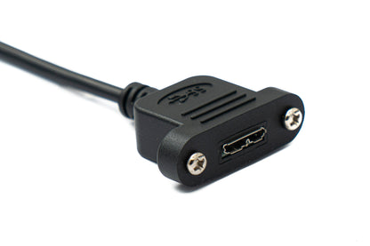 SYSTEM-S USB 3.0 cable 50 cm Micro B female to 2.0 Mini B male panel mount screw