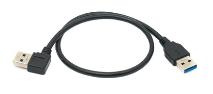 SYSTEM-S USB 3.0 Kabel 40 cm Typ A Stecker zu Stecker Right Angled Winkel 5 Gbit/s Schwarz
