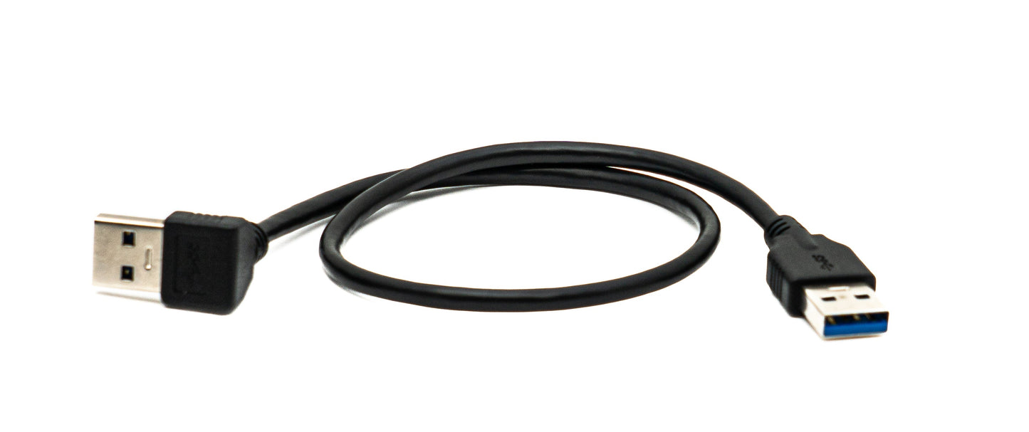 SYSTEM-S USB 3.0 cable 40 cm Type A male to male down angled 5 Gbit/s black