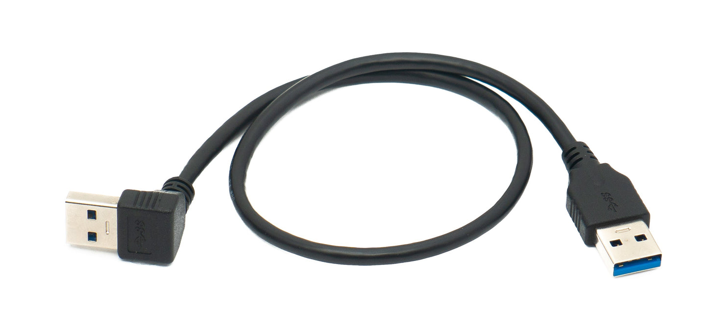 SYSTEM-S USB 3.0 cable 40 cm Type A male to male down angled 5 Gbit/s black