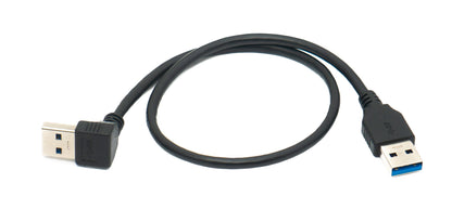 SYSTEM-S USB 3.0 cable 40 cm Type A male to male down angled 5 Gbit/s black