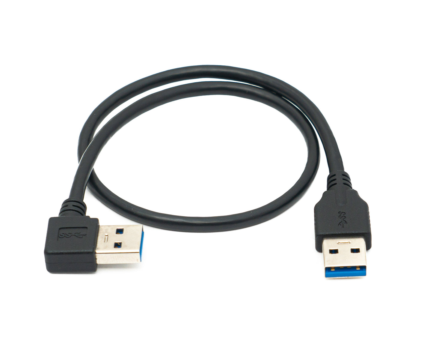 SYSTEM-S USB 3.0 cable 40 cm Type A male to male Left Angled 5 Gbit/s Black
