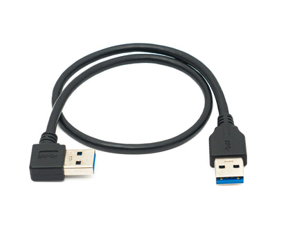 SYSTEM-S USB 3.0 cable 40 cm Type A male to male Left Angled 5 Gbit/s Black