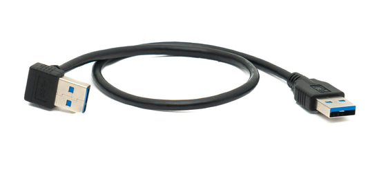 SYSTEM-S USB 3.0 Kabel 40 cm Typ A Stecker zu Stecker Up Angled Winkel 5 Gbit/s Schwarz