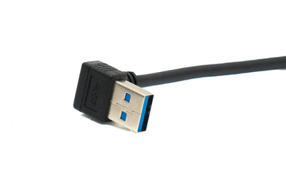 SYSTEM-S USB 3.0 cable 40 cm Type A male to male Up Angled 5 Gbit/s Black