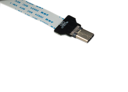 SYSTEM-S USB 3.1 Cable 15 cm Type C Male to Male Flat FPC Adapter 5 Gbit/s 100W
