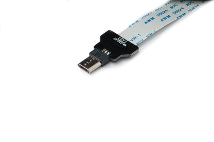 SYSTEM-S USB 3.1 Kabel 15 cm Typ C Stecker zu 2.0 Micro B Stecker Flach FPC
