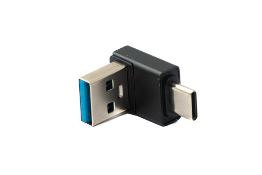 SYSTEM-S USB 3.0 Adapter Typ A Stecker zu 3.1 C Stecker unidirektional Winkel Up Angled Kabel 10 Gbit/s 100W