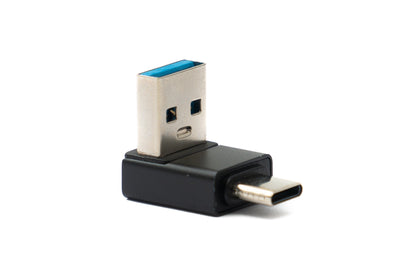 SYSTEM-S USB 3.0 Adapter Typ A Stecker zu 3.1 C Stecker unidirektional Winkel Up Angled Kabel 10 Gbit/s 100W