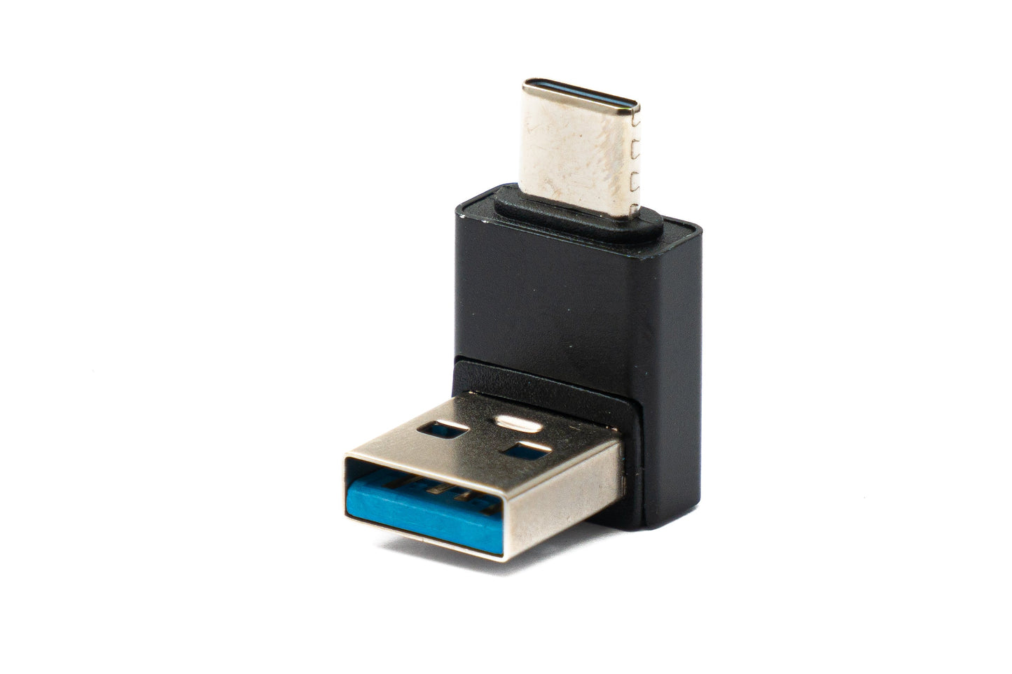SYSTEM-S USB 3.0 Adapter Typ A Stecker zu 3.1 C Stecker unidirektional Winkel Up Angled Kabel 10 Gbit/s 100W