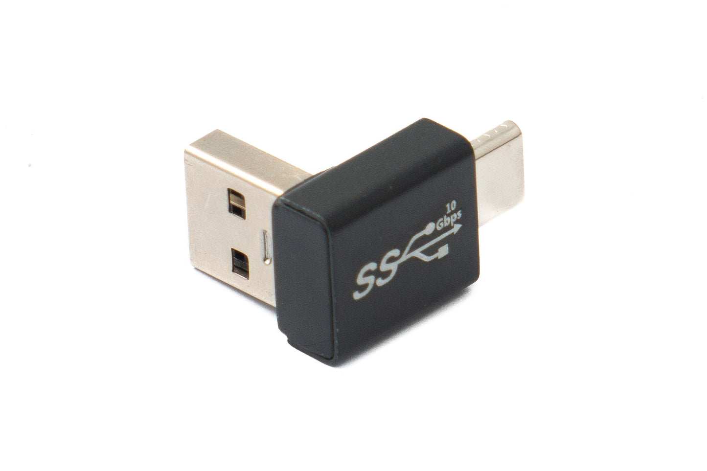 SYSTEM-S USB 3.0 Adapter Typ A Stecker zu 3.1 C Stecker unidirektional Winkel Down Angled Kabel 10 Gbit/s 100W
