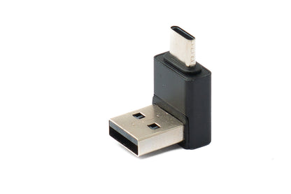 SYSTEM-S USB 3.0 Adapter Typ A Stecker zu 3.1 C Stecker unidirektional Winkel Down Angled Kabel 10 Gbit/s 100W