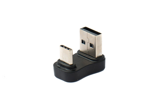 SYSTEM-S USB 3.0 Adapter Typ A Stecker zu 3.1 C Stecker unidirektional 180° U Turn Winkel Up Angled Kabel 10 Gbit/s 100W