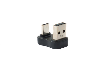 SYSTEM-S USB 3.0 Adapter Typ A Stecker zu 3.1 C Stecker unidirektional 180° U Turn Winkel Up Angled Kabel 10 Gbit/s 100W