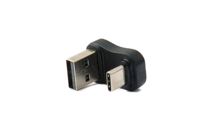 SYSTEM-S USB 3.0 Adapter Typ A Stecker zu 3.1 C Stecker unidirektional 180° U Turn Winkel Up Angled Kabel 10 Gbit/s 100W