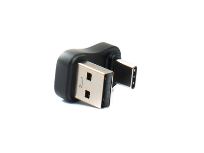SYSTEM-S USB 3.0 Adapter Typ A Stecker zu 3.1 C Stecker unidirektional 180° U Turn Winkel Up Angled Kabel 10 Gbit/s 100W