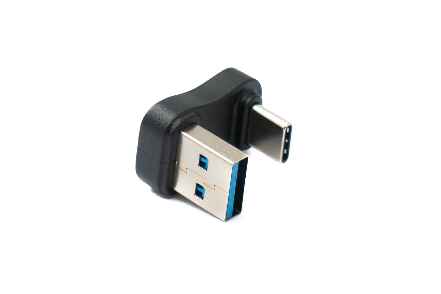 SYSTEM-S USB 3.0 Adapter Typ A Stecker zu 3.1 C Stecker unidirektional 180° U Turn Winkel Down Angled Kabel 10 Gbit/s 100W