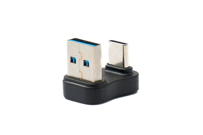 SYSTEM-S USB 3.0 Adapter Typ A Stecker zu 3.1 C Stecker unidirektional 180° U Turn Winkel Down Angled Kabel 10 Gbit/s 100W