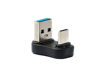 SYSTEM-S USB 3.0 Adapter Typ A Stecker zu 3.1 C Stecker unidirektional 180° U Turn Winkel Down Angled Kabel 10 Gbit/s 100W