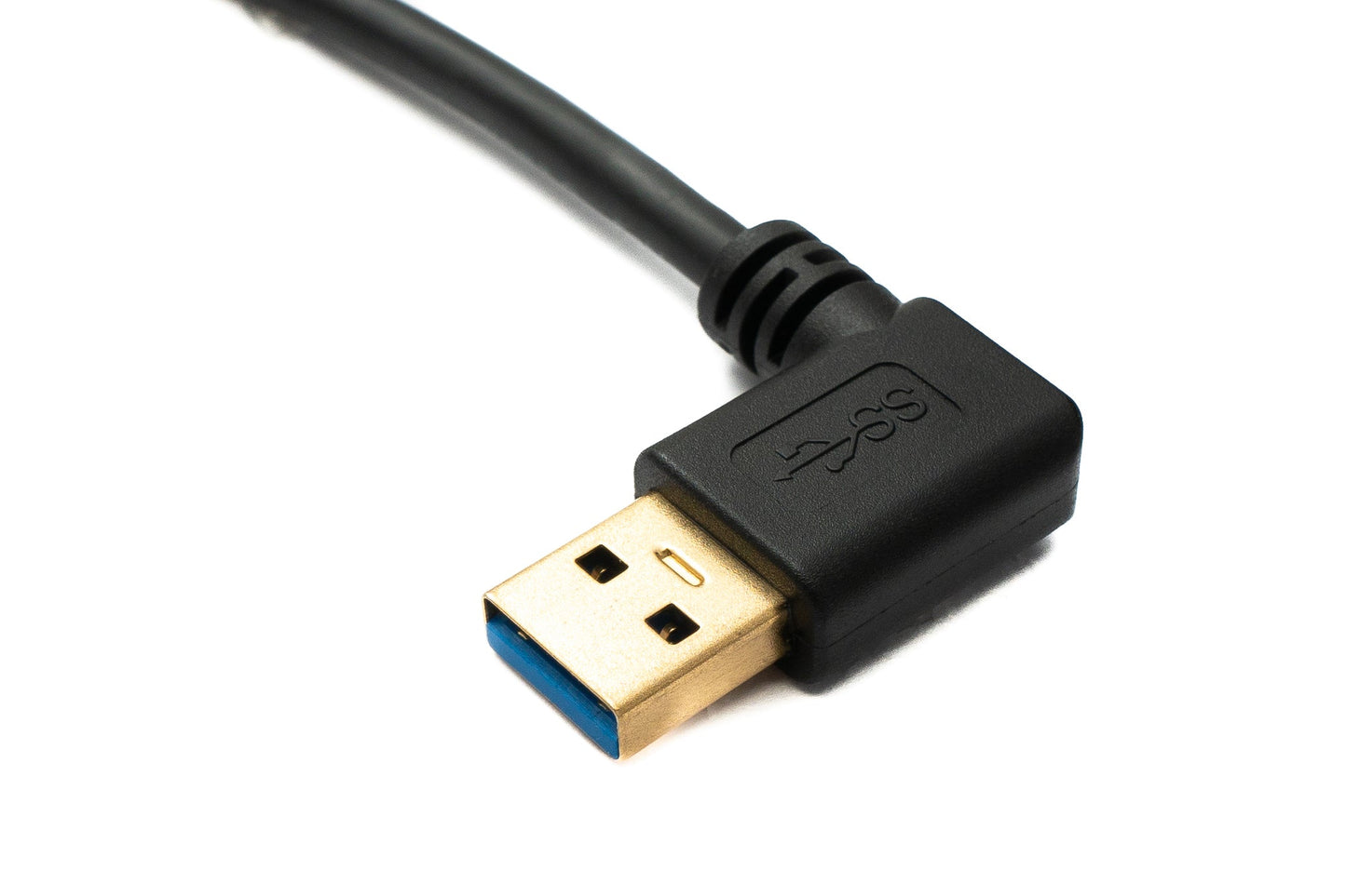 SYSTEM-S USB 3.1 Kabel 30 cm Typ C Stecker zu 3.0 A Stecker 180° U Turn Winkel rechts gewinkelt Adapter 5 Gbit/s 100W
