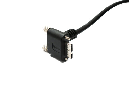 SYSTEM-S USB 3.0 Kabel 100 cm Micro B Stecker zu 3.1 Typ C Stecker Winkel Down Angled Panel Mount Schraube