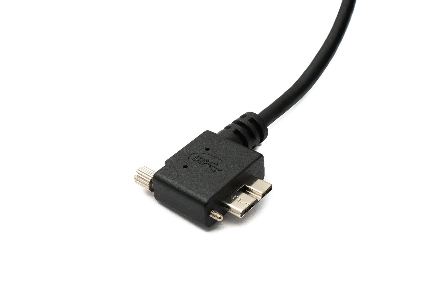 SYSTEM-S USB 3.0 Kabel 100 cm Micro B Stecker zu 3.1 Typ C Stecker Winkel Right Angled Panel Mount Schraube